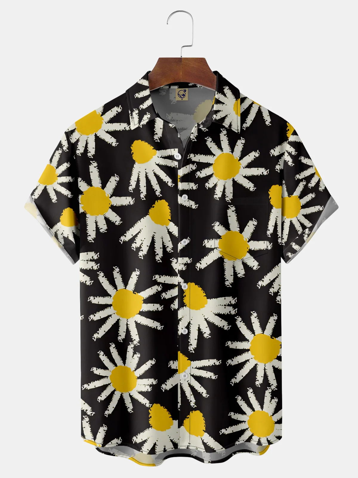 Daisy Chest Pocket Short Sleeve Hawaiian Shirt