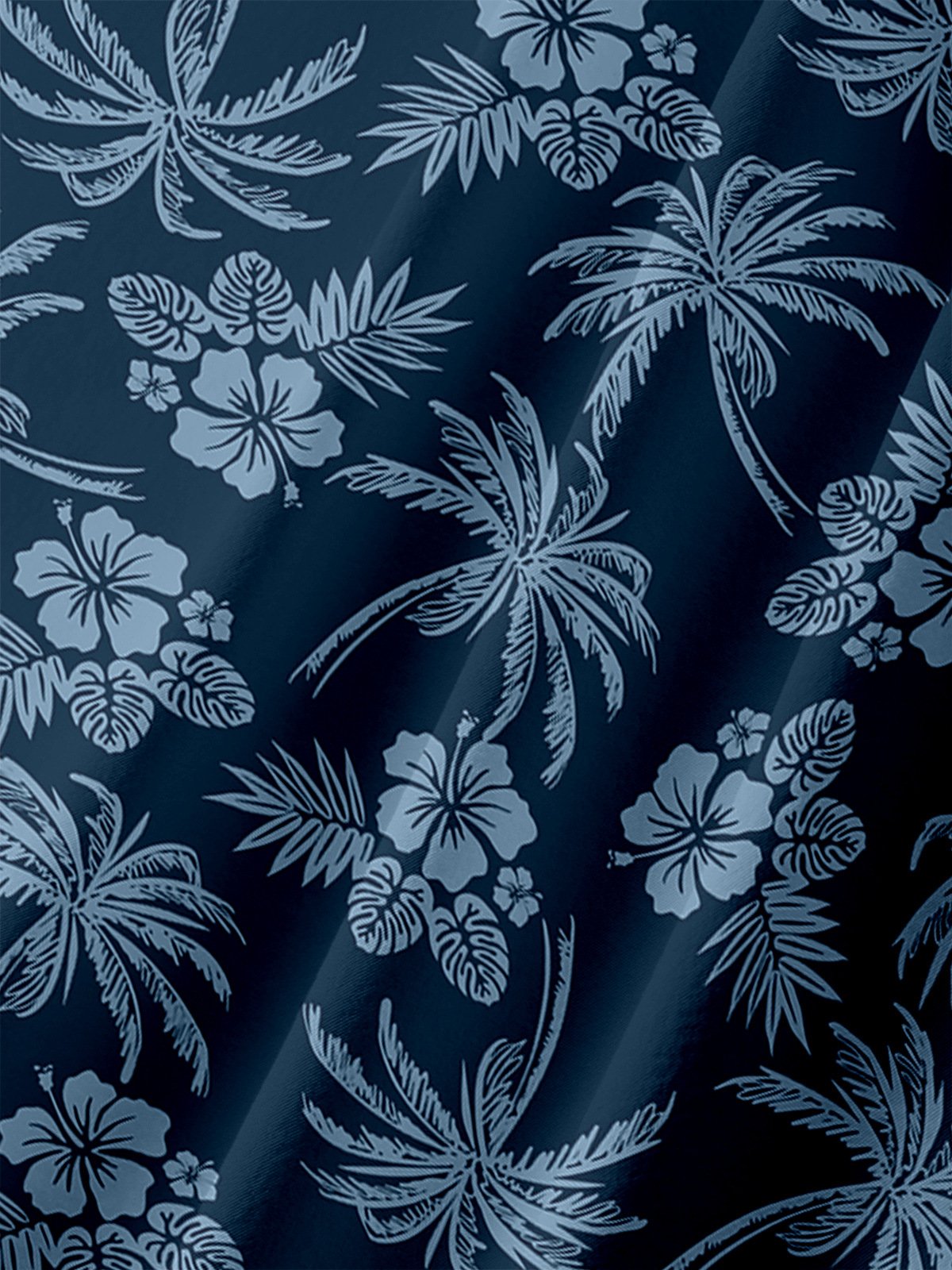 Coconut Tree Chest Pocket Short Sleeve Hawaiian Shirt