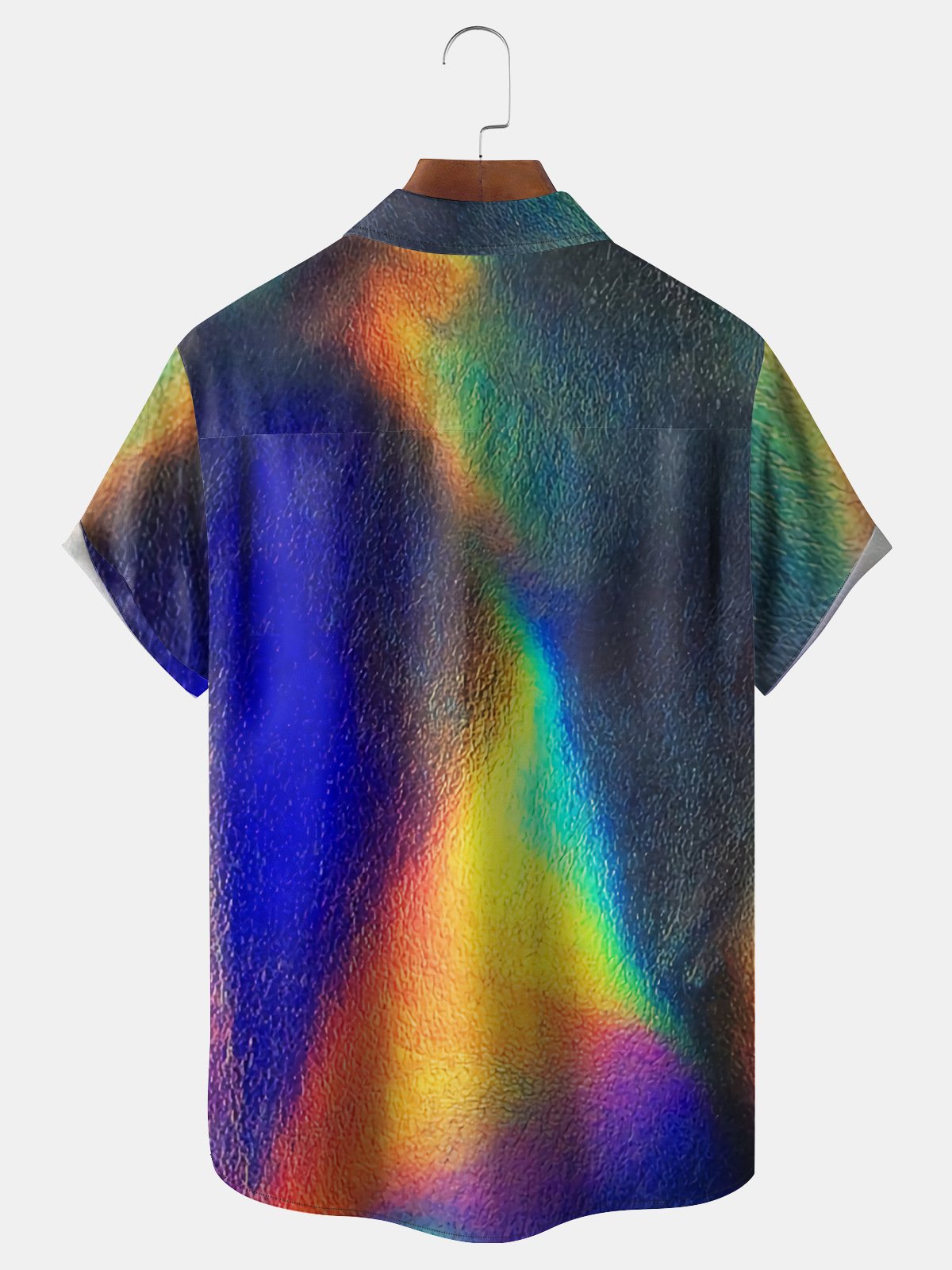 Metallic Luster Chest Pocket Short Sleeve Shirt