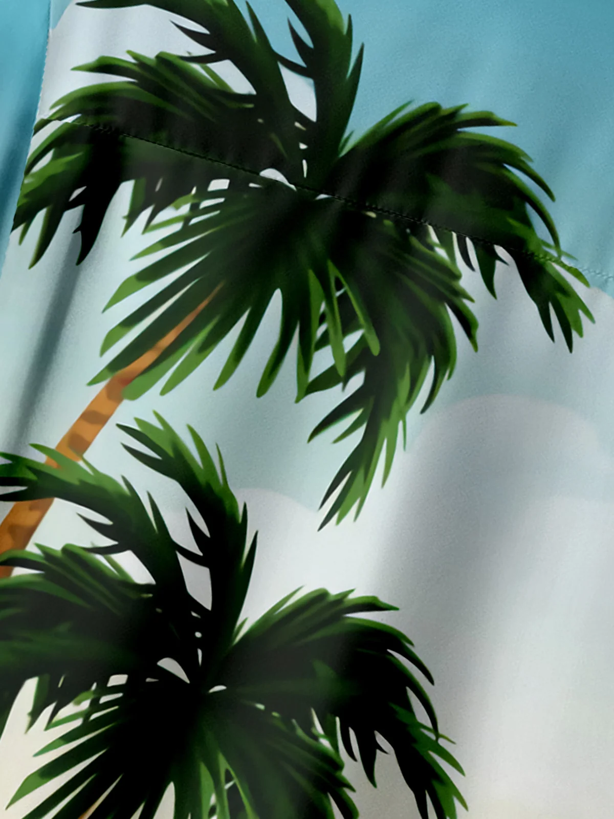 Coconut Tree Chest Pocket Short Sleeve Hawaiian Shirt