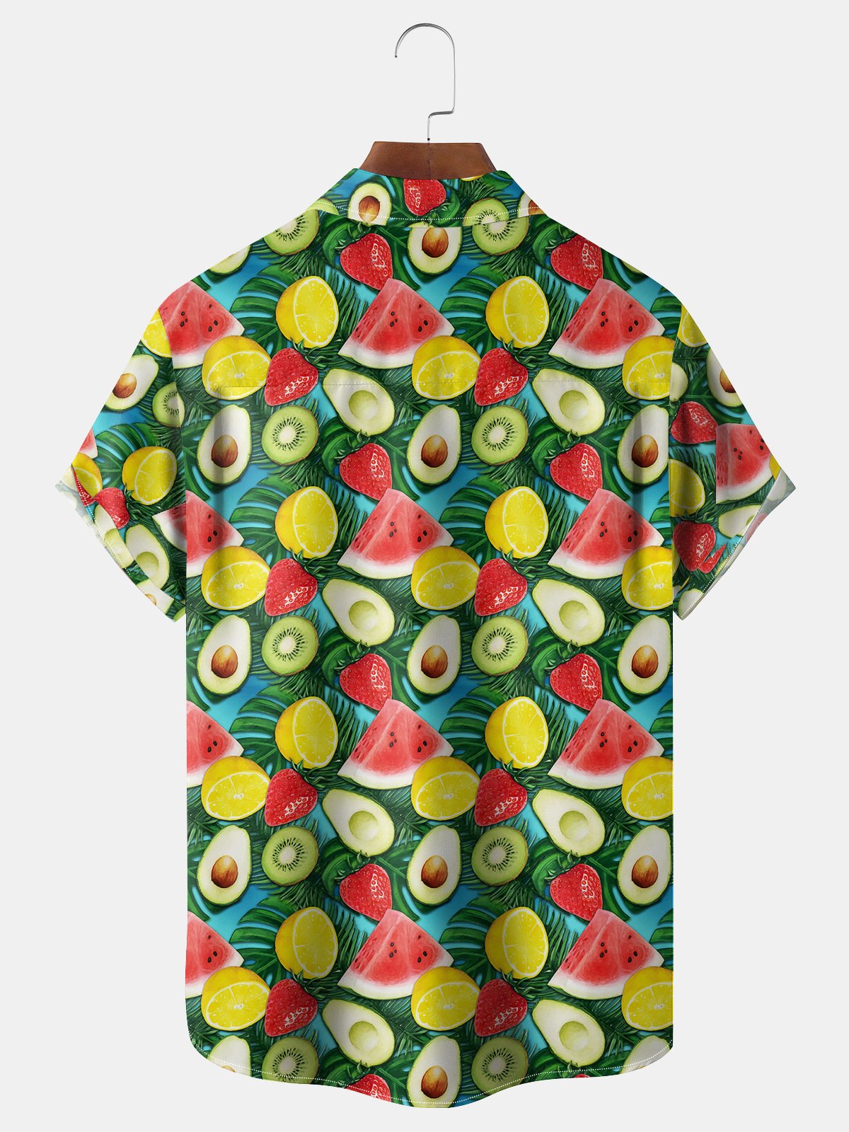 Fruit Chest Pocket Short Sleeve Hawaiian Shirt