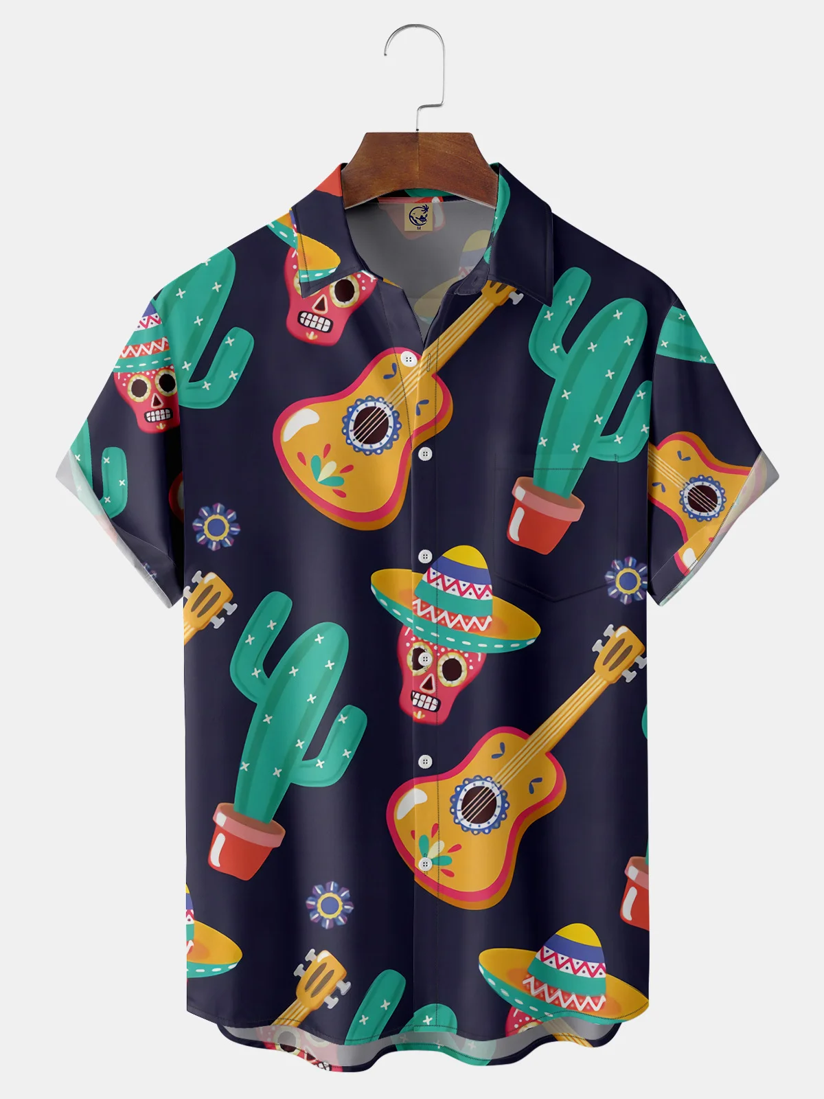 Cinco de Mayo Chest Pocket Short Sleeve Casual Shirt