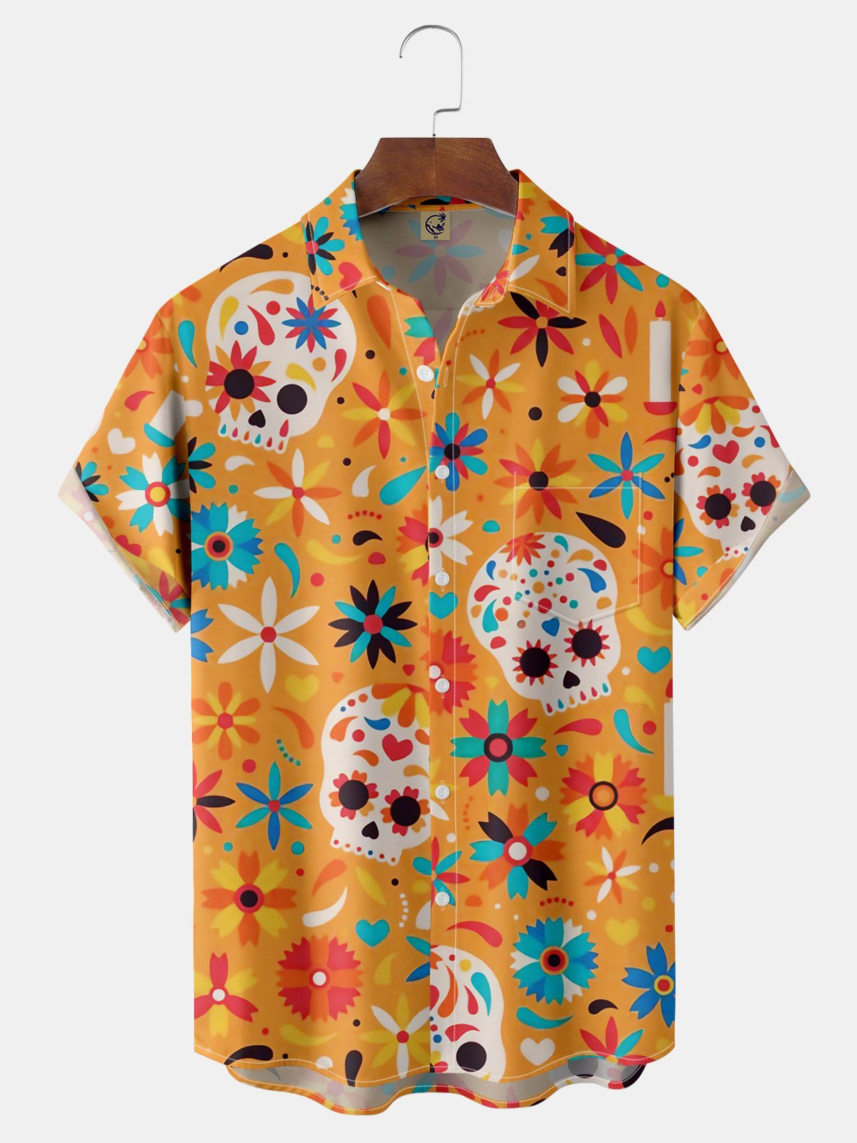 Cinco de Mayo Chest Pocket Short Sleeve Casual Shirt