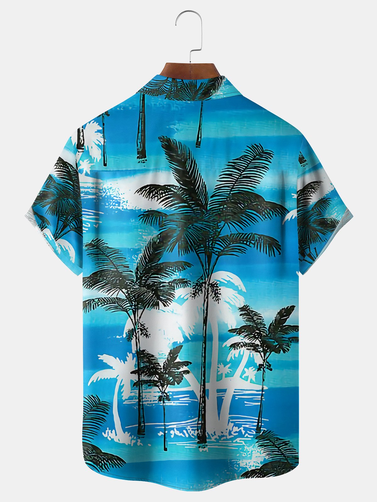 Coconut Tree Chest Pocket Short Sleeve Hawaiian Shirt