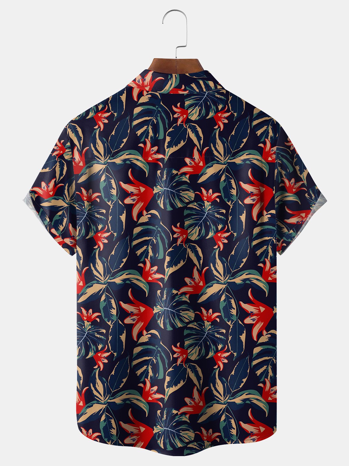 Floral Chest Pocket Short Sleeve Hawaiian Shirt