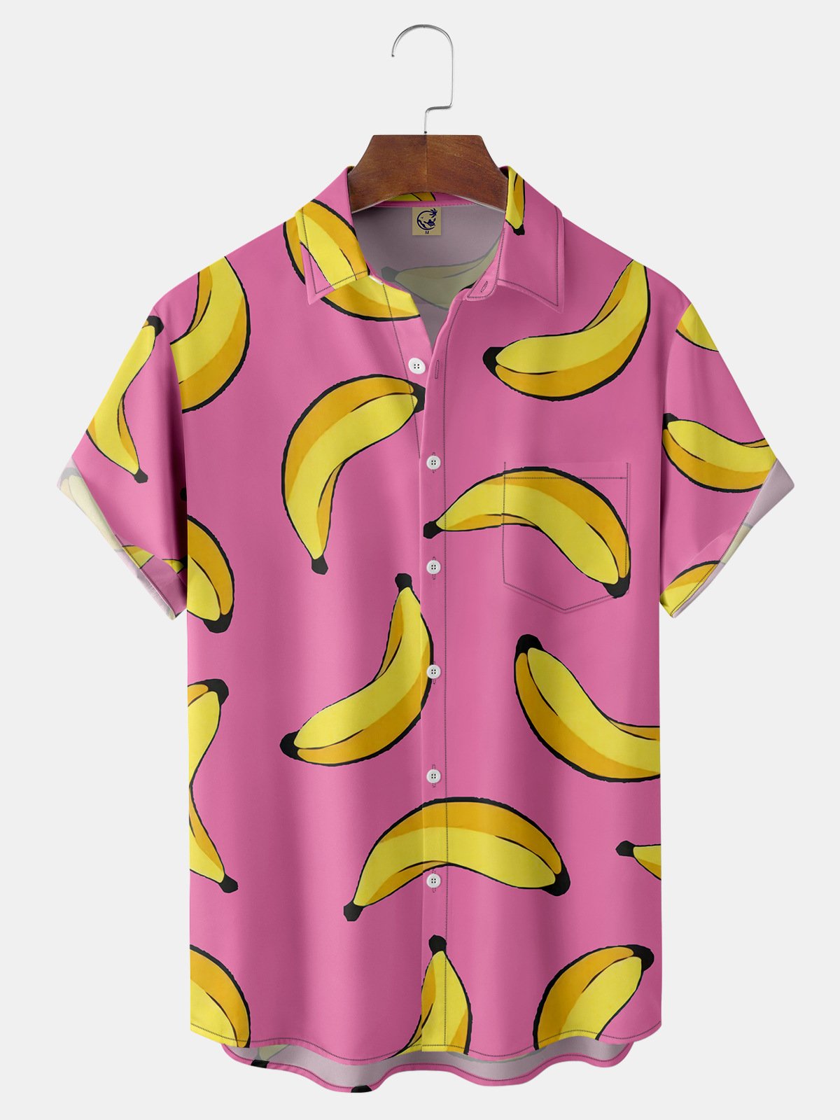 Banana Chest Pocket Short Sleeve Hawaiian Shirt