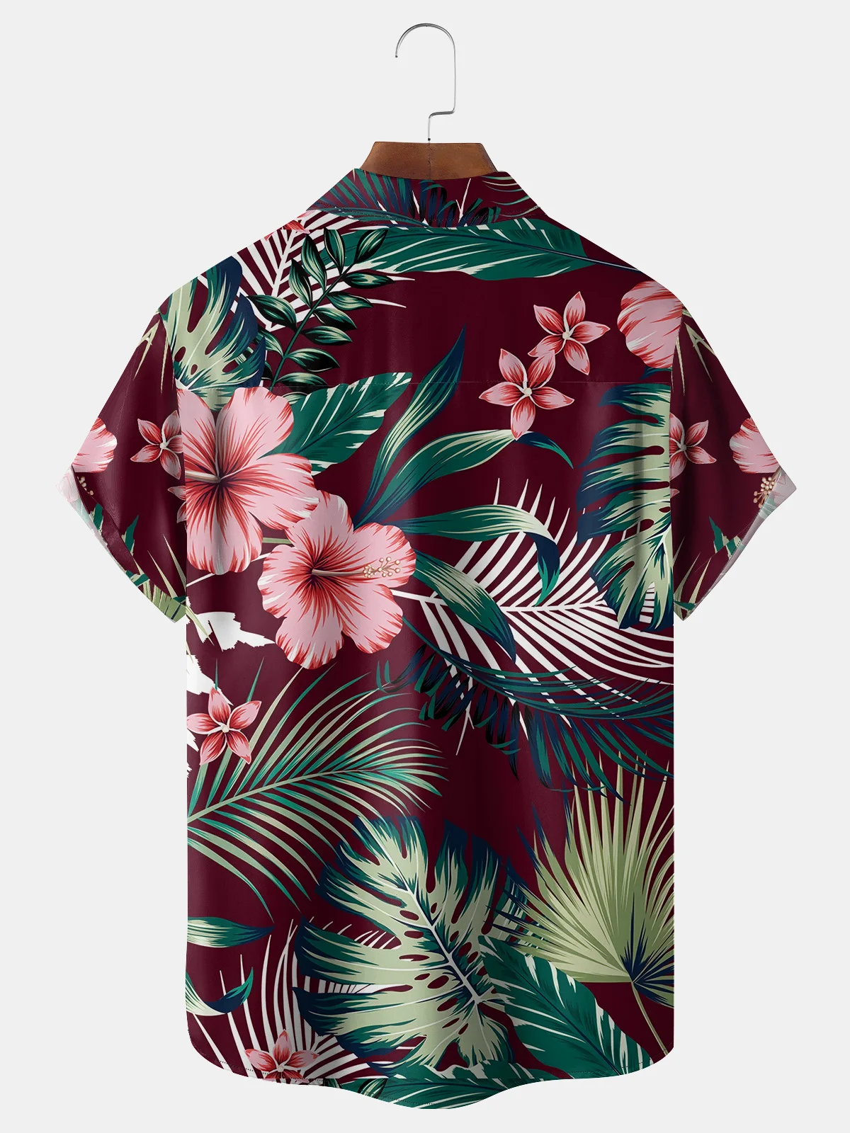 Floral Chest Pocket Short Sleeve Hawaiian Shirt