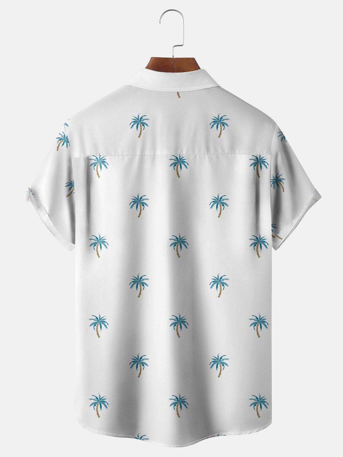 Coconut Tree Chest Pocket Short Sleeve Hawaiian Shirt