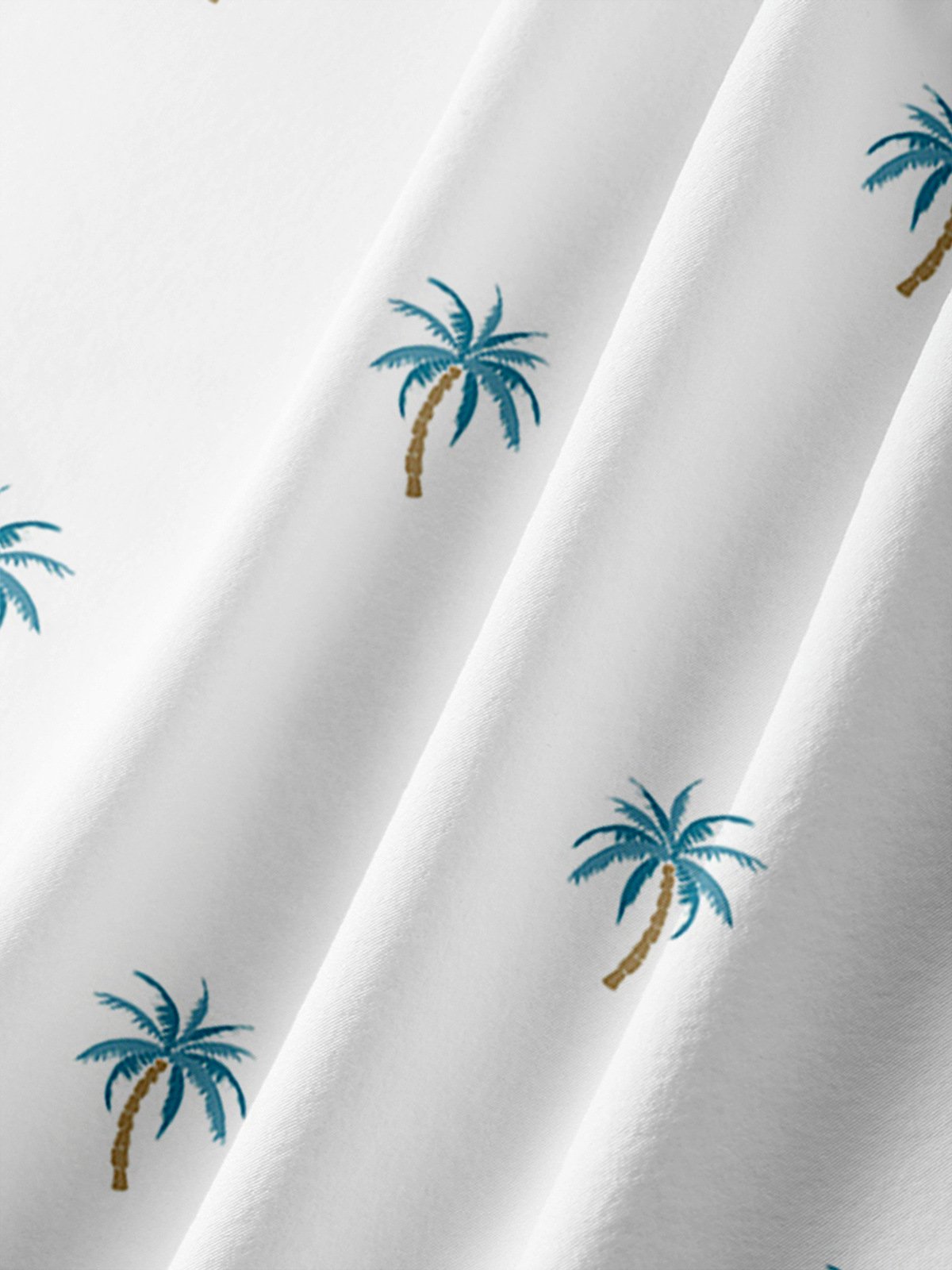 Coconut Tree Chest Pocket Short Sleeve Hawaiian Shirt