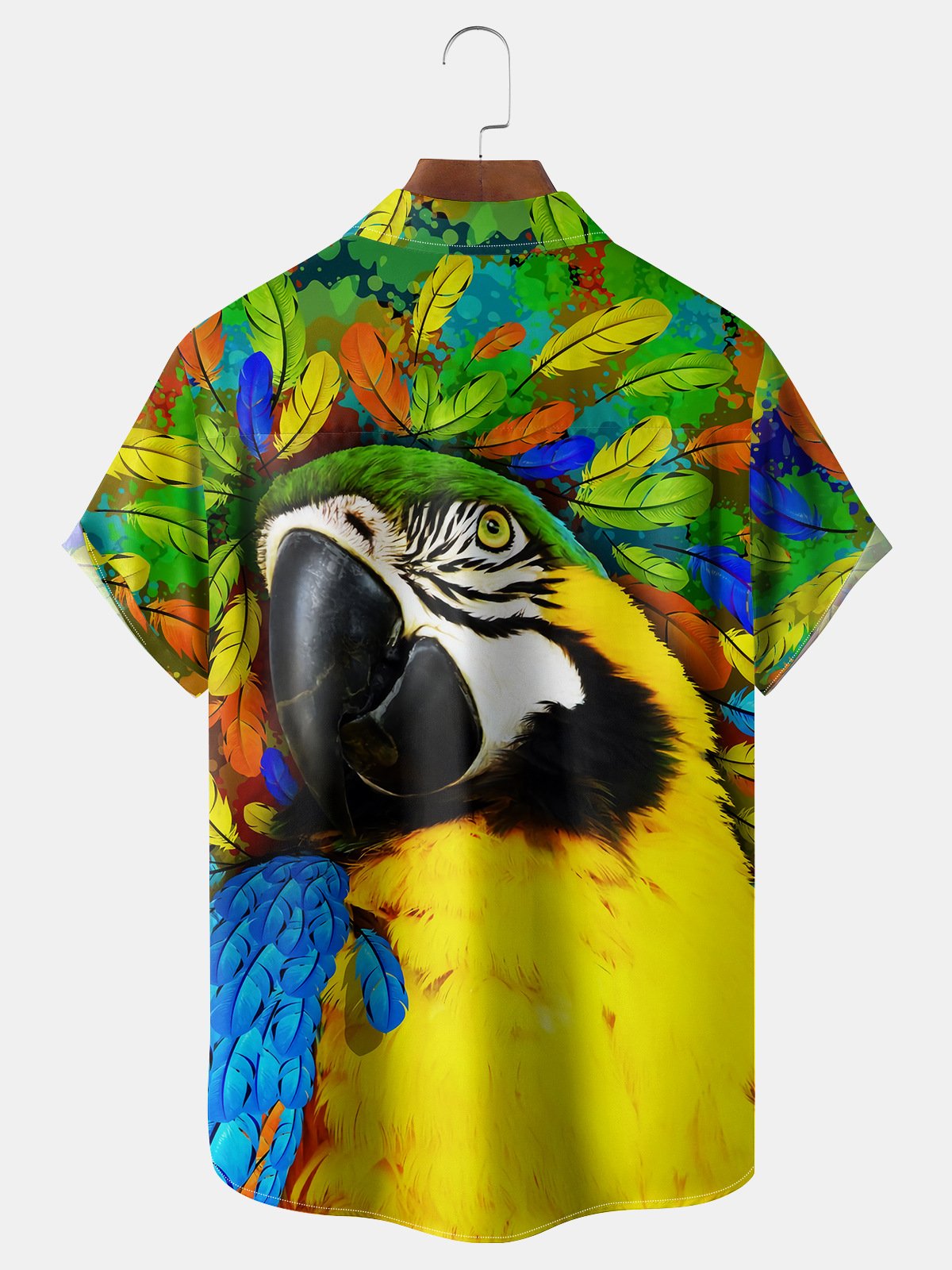 Parrots Chest Pocket Short Sleeve Hawaiian Shirt