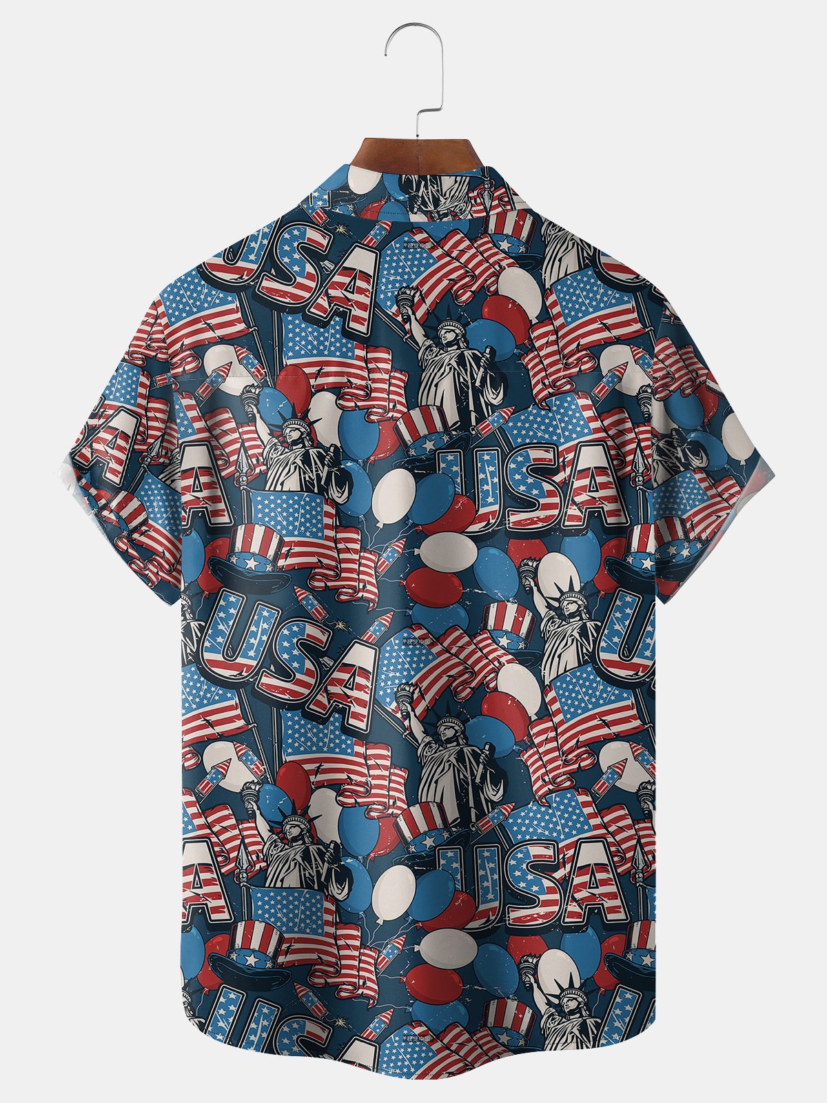American Flag Chest Pocket Short Sleeve Shirt