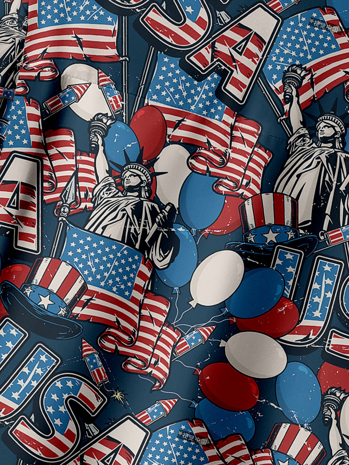 American Flag Chest Pocket Short Sleeve Shirt