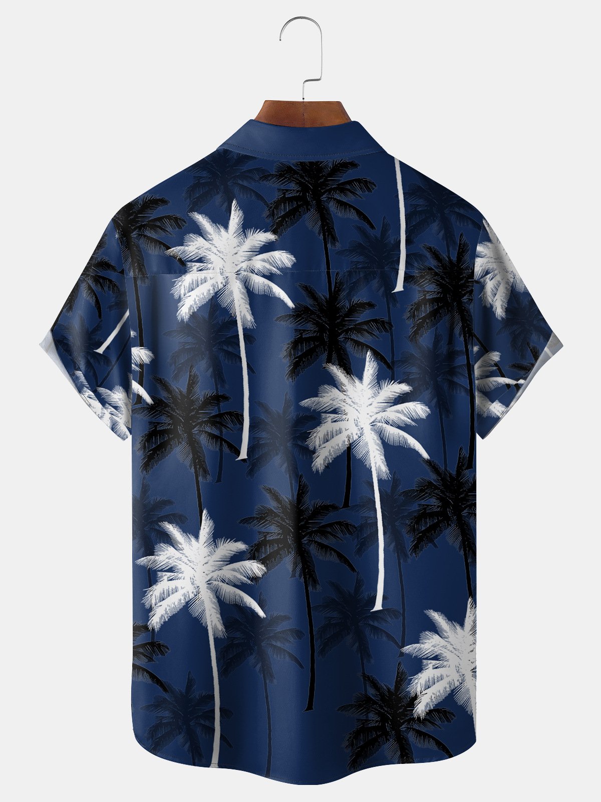 Coconut Tree Chest Pocket Short Sleeve Hawaiian Shirt