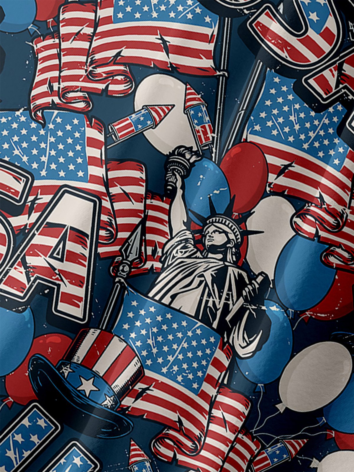 American Flag Chest Pocket Short Sleeve Shirt