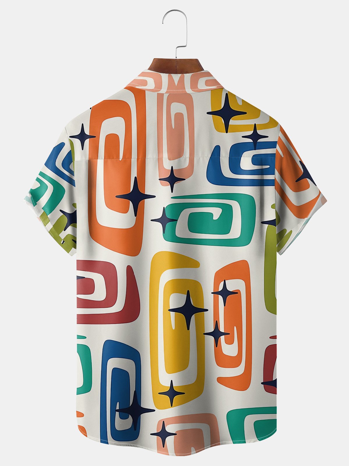 Geometry Chest Pocket Short Sleeve Casual Shirt