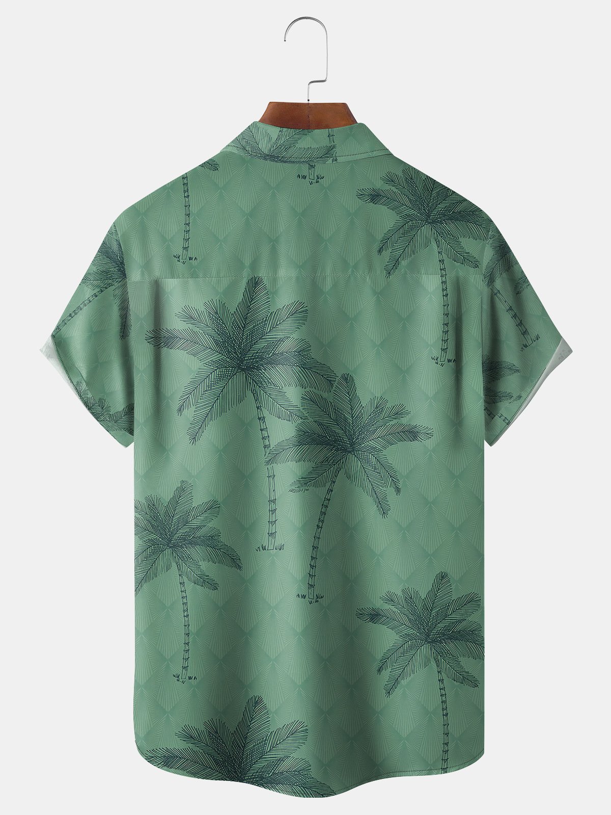 Coconut Tree Chest Pocket Short Sleeve Hawaiian Shirt
