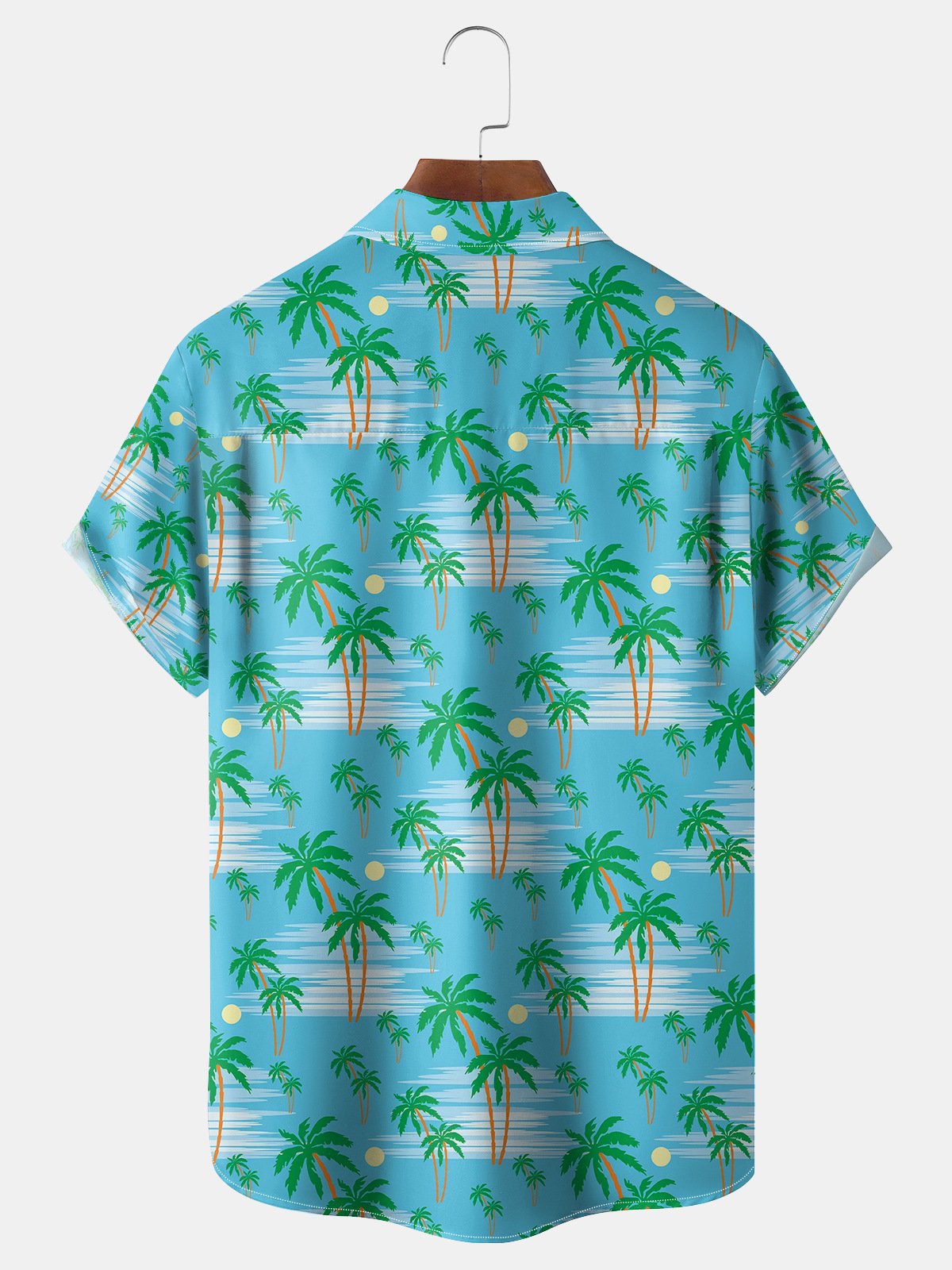 Coconut Tree Chest Pocket Short Sleeve Hawaiian Shirt