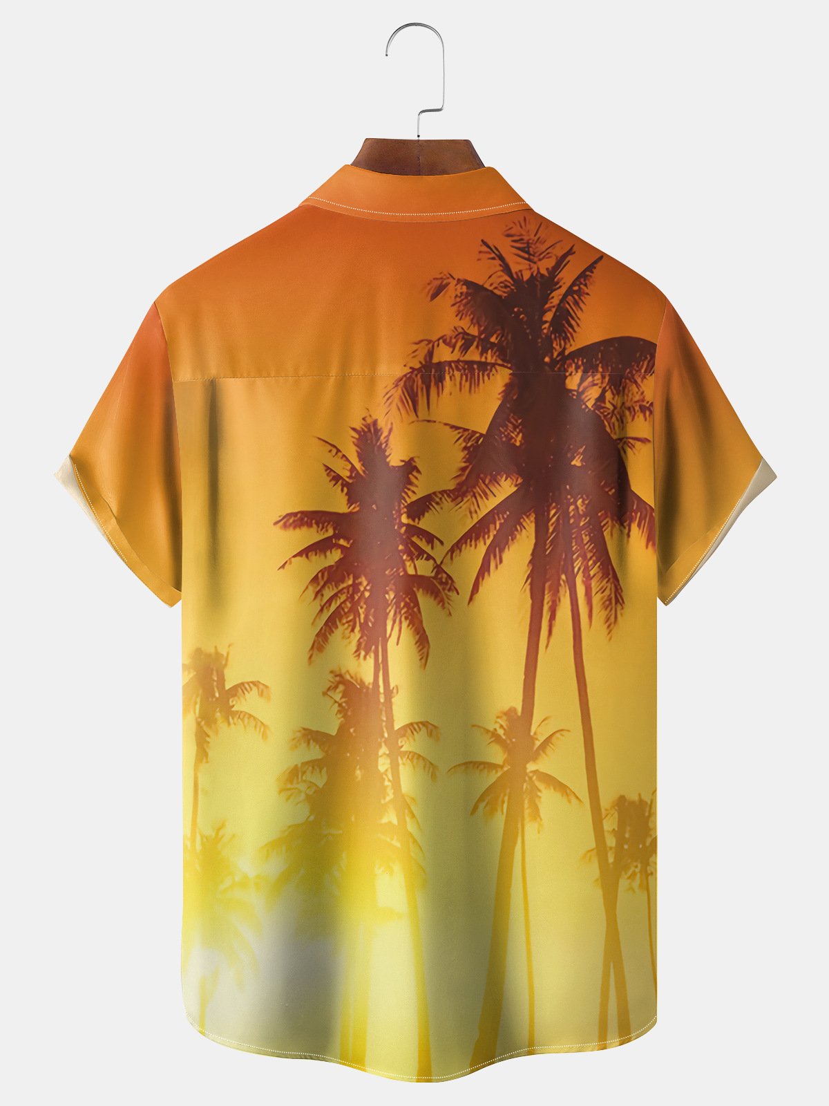 Coconut Tree Chest Pocket Short Sleeve Hawaiian Shirt