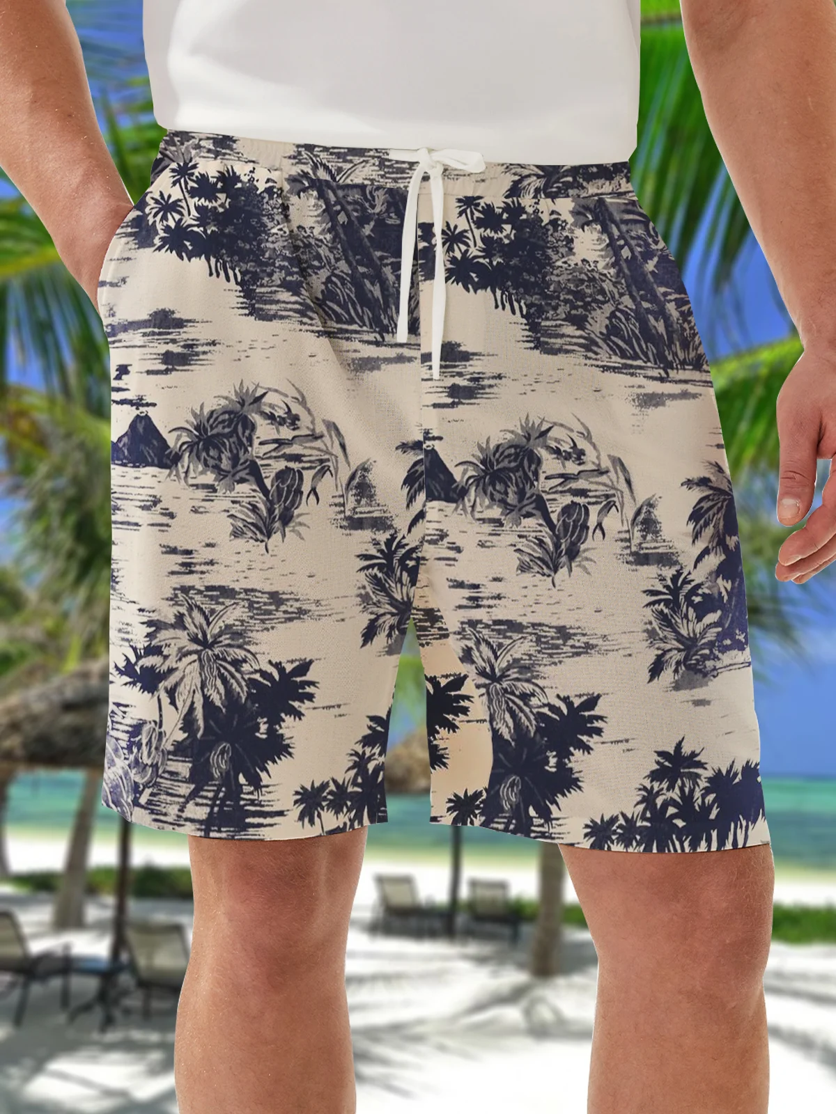 Plants Drawstring Bermuda Short