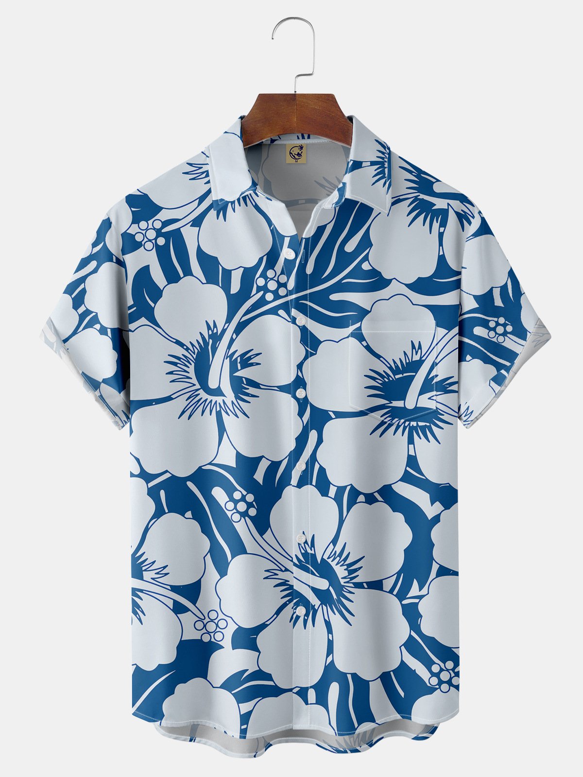 Floral Chest Pocket Short Sleeve Hawaiian Shirt