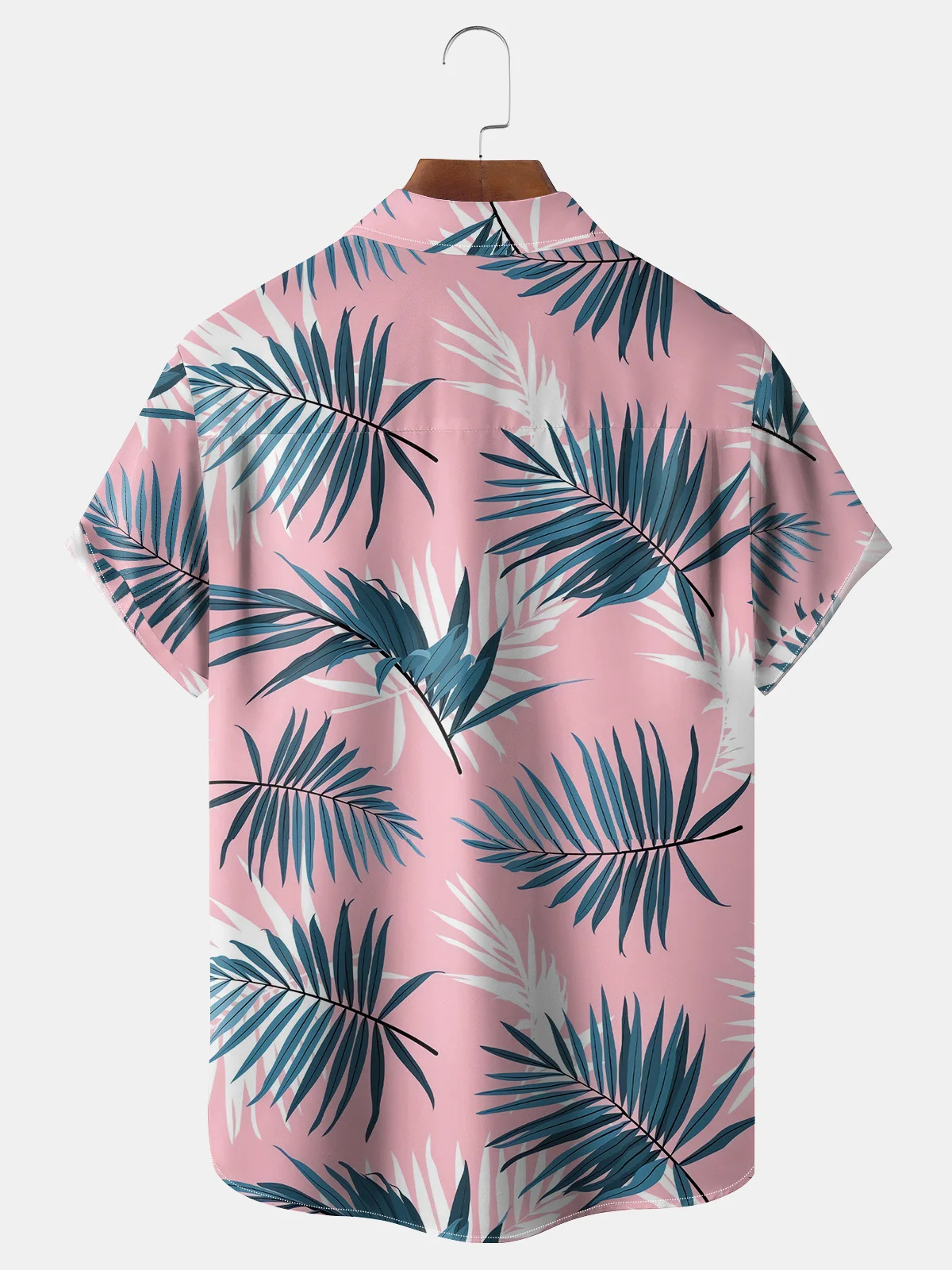 Botanical Leaves Chest Pocket Short Sleeve Hawaiian Shirt