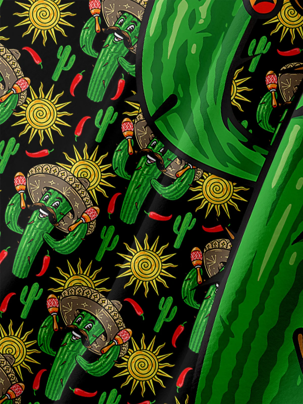 Cinco De Mayo Cactus Chest Pocket Short Sleeve Shirt