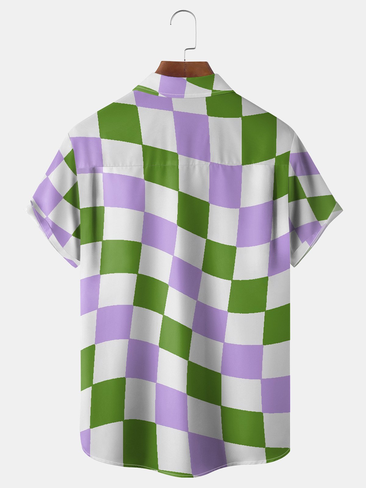 Contrast Check Chest Pocket Short Sleeve Casual Shirt