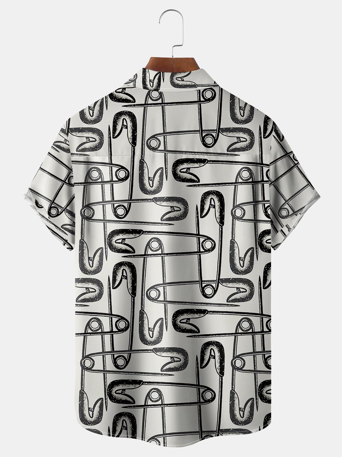 Pins Chest Pocket Short Sleeve Casual Shirt