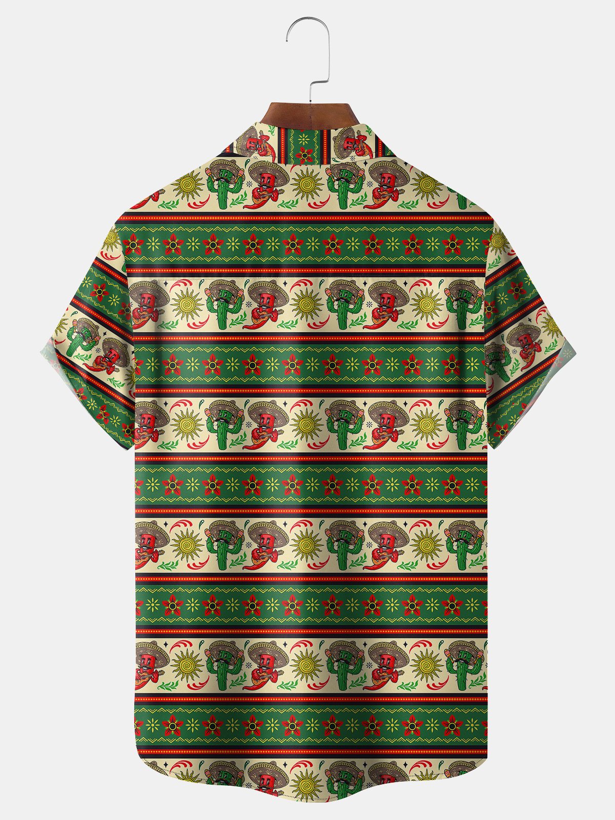 Cinco De Mayo Chili Pepper Chest Pocket Short Sleeve Shirt