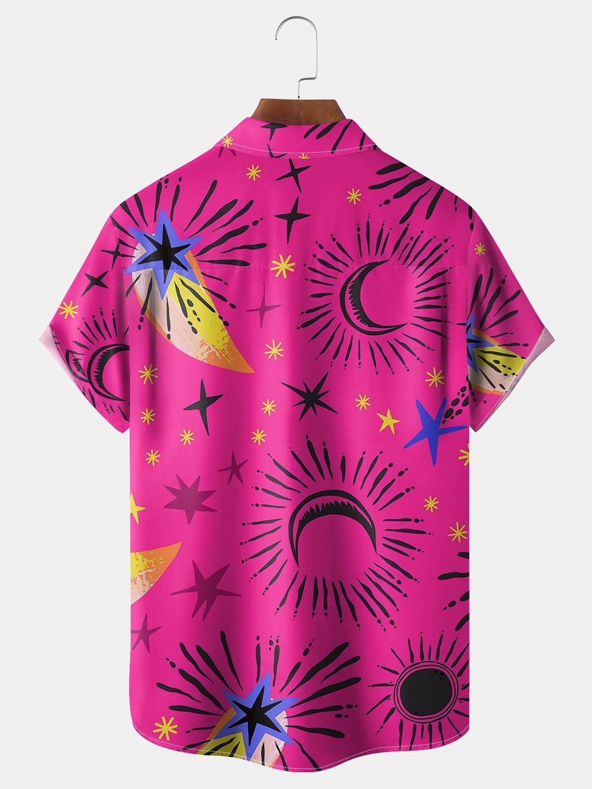 Geometric Chest Pocket Short Sleeve Casual Shirt
