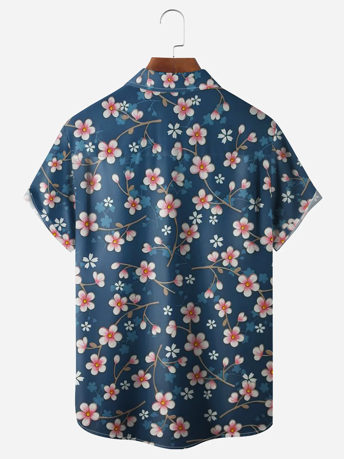 Cherry Blossoms Chest Pocket Short Sleeve Hawaiian Shirt