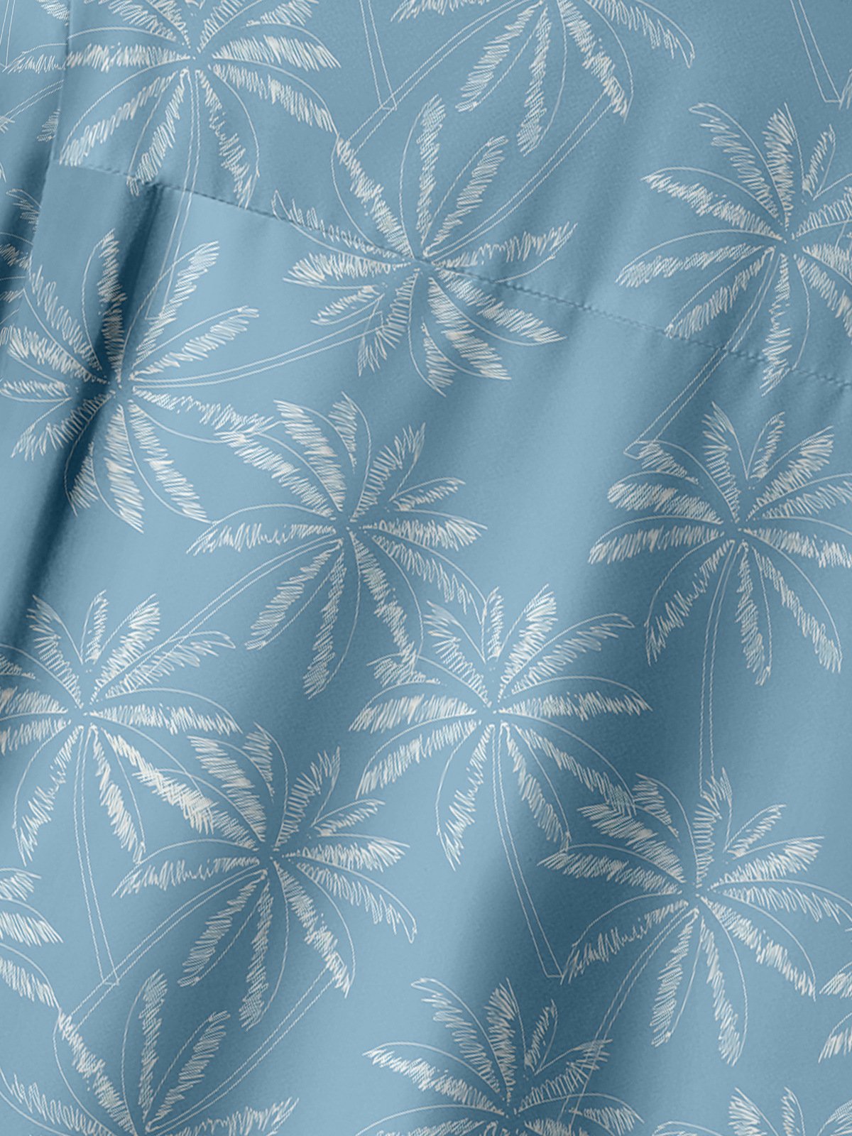 Coconut Tree Chest Pocket Short Sleeve Hawaiian Shirt