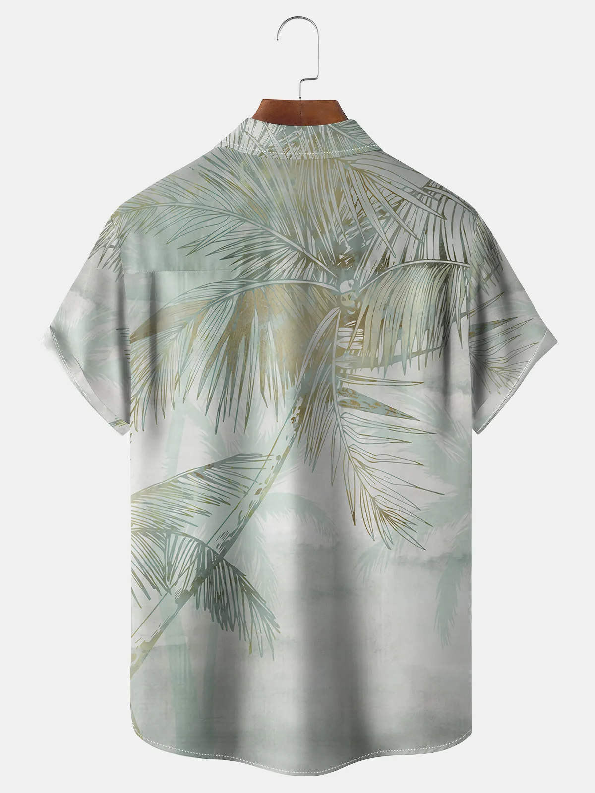 Coconut Tree Chest Pocket Short Sleeve Hawaiian Shirt