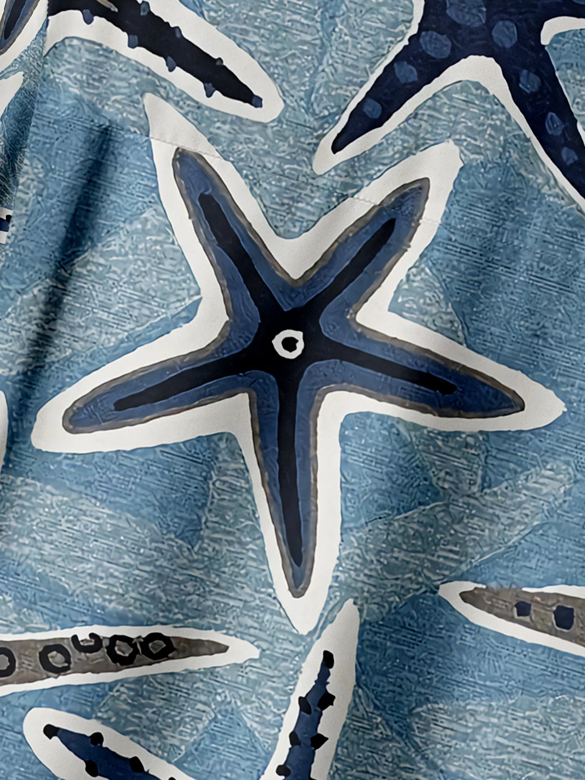 Starfish Marine Life Chest Pocket Short Sleeve Hawaiian Shirt