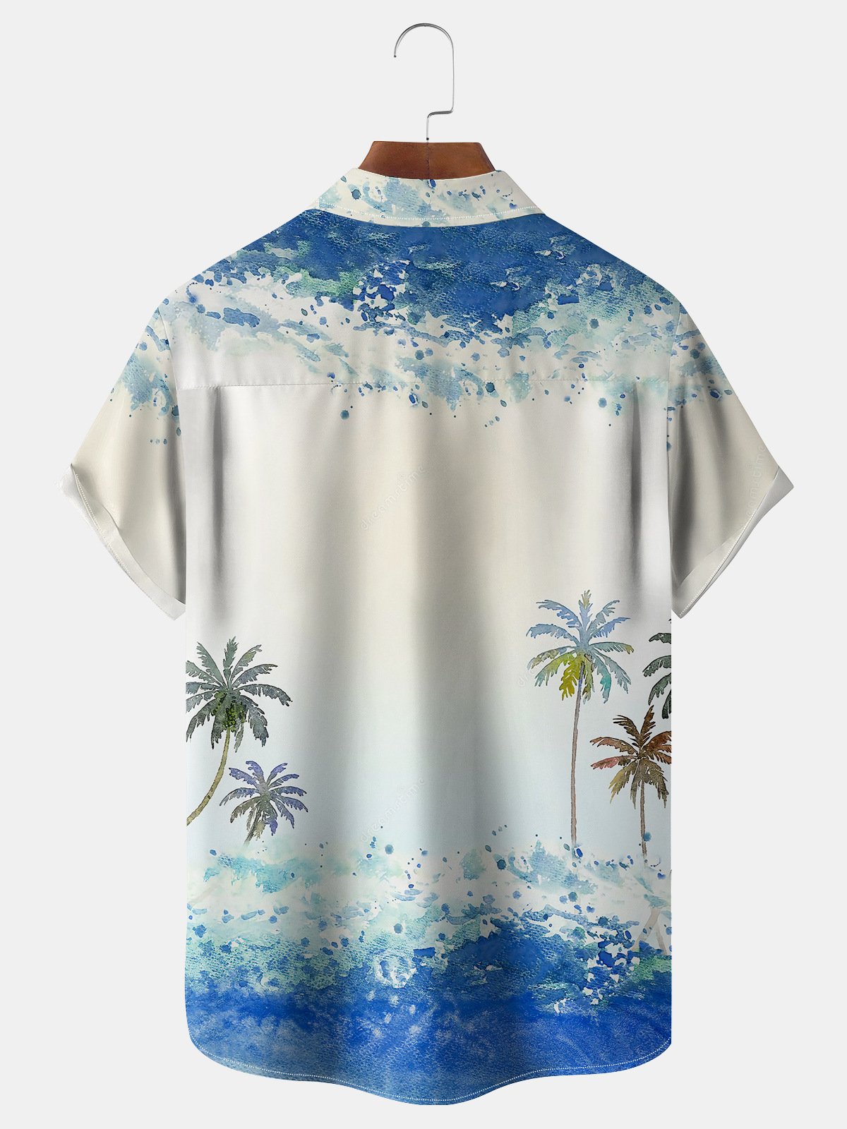 Coconut Tree Chest Pocket Short Sleeve Hawaiian Shirt