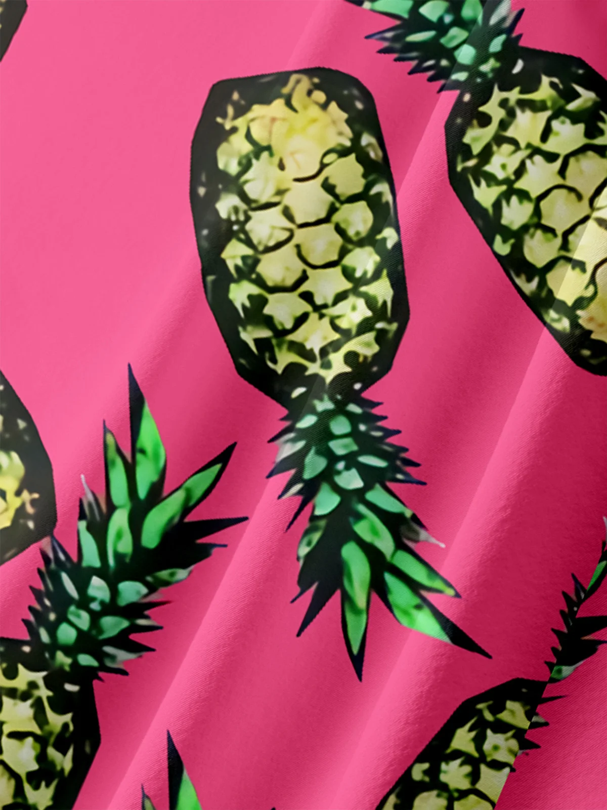 Pineapples Chest Pocket Short Sleeve Hawaiian Shirt