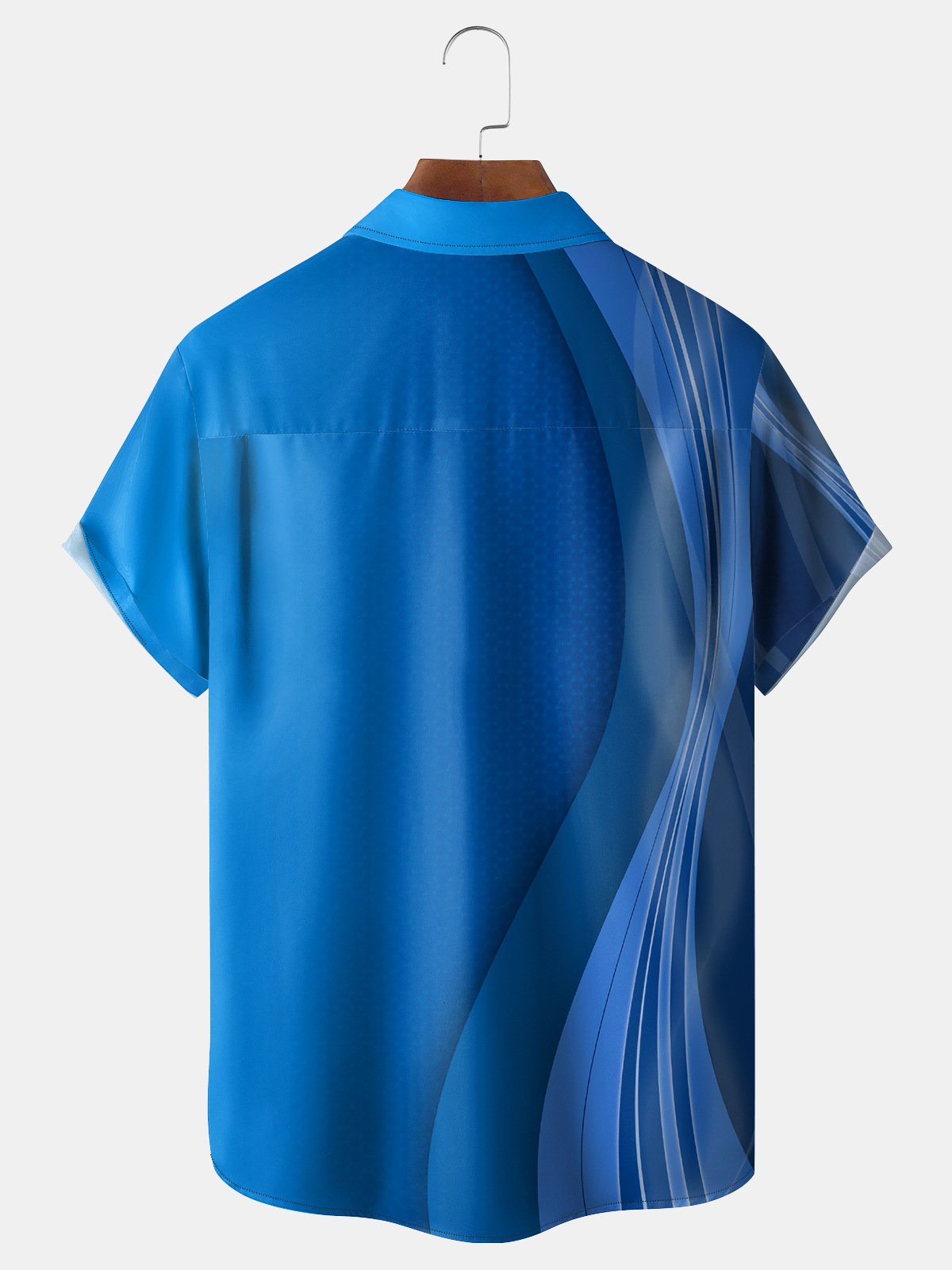Gradient Pattern Chest Pocket Short Sleeve Shirt