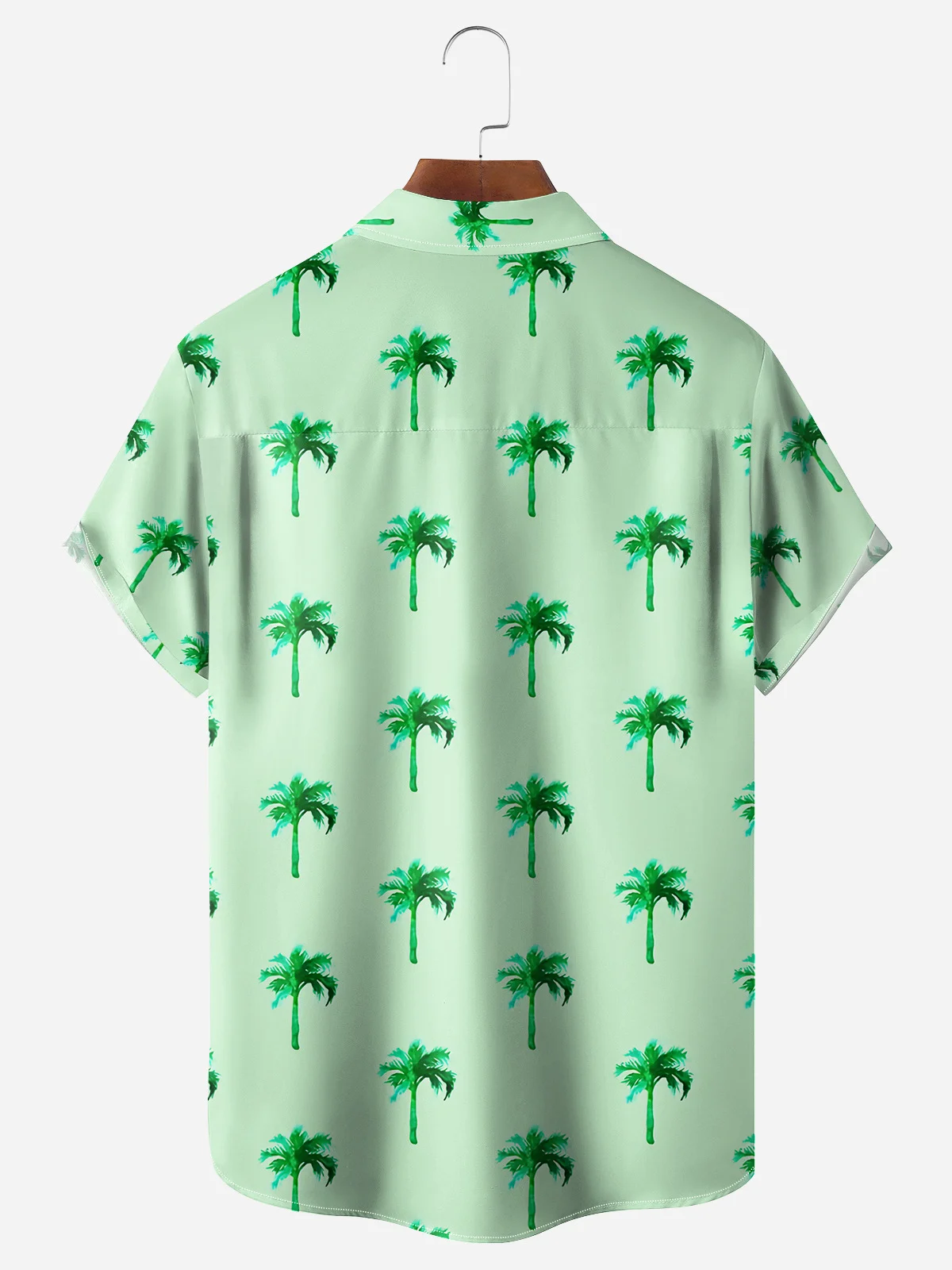 Coconut Tree Chest Pocket Short Sleeve Hawaiian Shirt