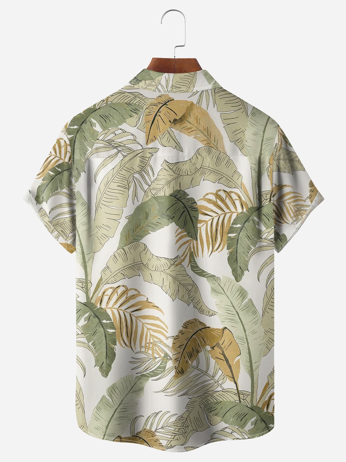 Palm Tree Chest Pocket Short Sleeve Hawaiian Shirt