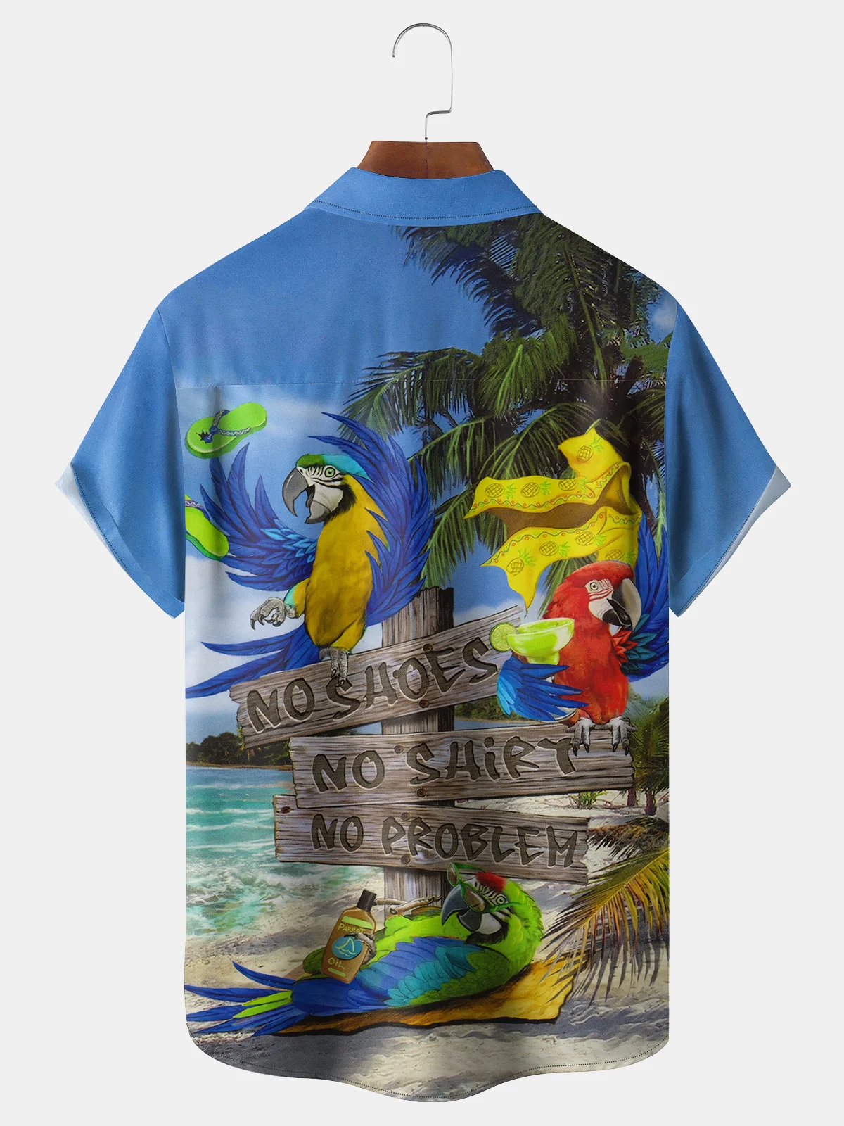 Hardaddy Parrots Chest Pocket Short Sleeve Hawaiian Shirt