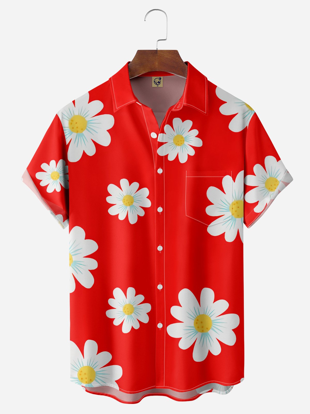 Floral Chest Pocket Short Sleeve Hawaiian Shirt