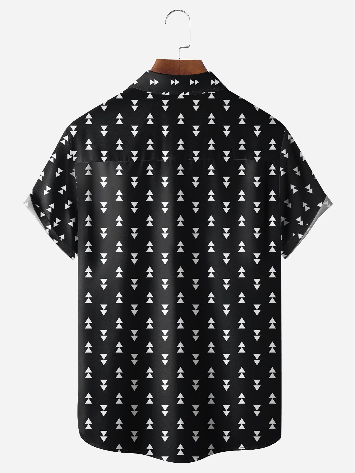 Geometric Chest Pocket Short Sleeve Casual Shirt
