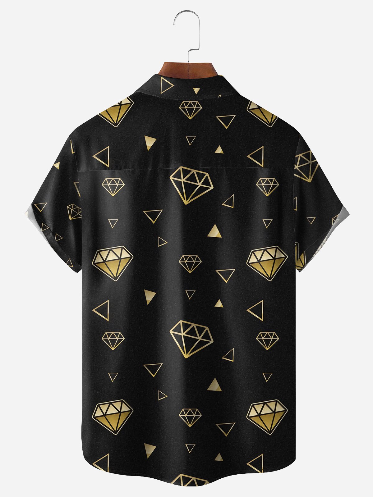 Diamond Check Chest Pocket Short Sleeve Casual Shirt