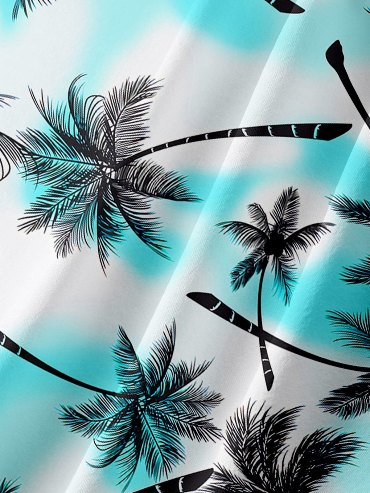 Coconut Tree Chest Pocket Short Sleeve Hawaiian Shirt