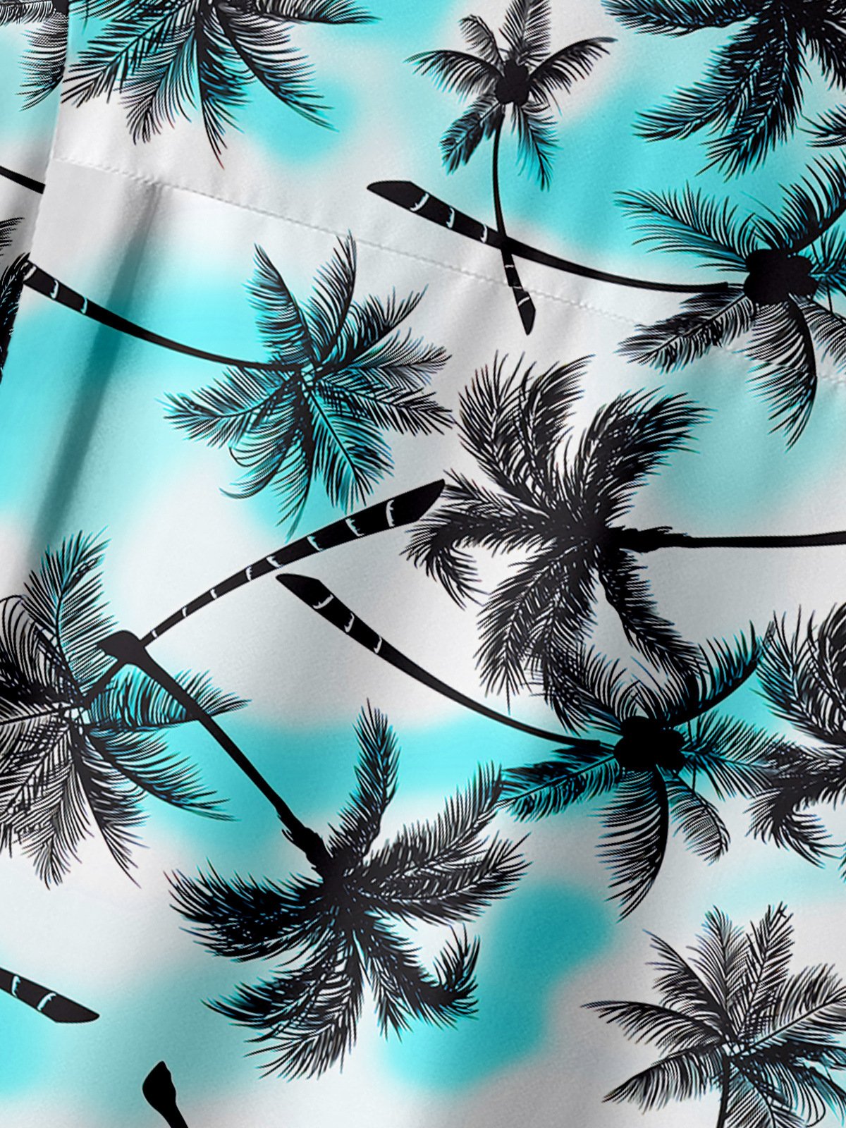 Coconut Tree Chest Pocket Short Sleeve Hawaiian Shirt