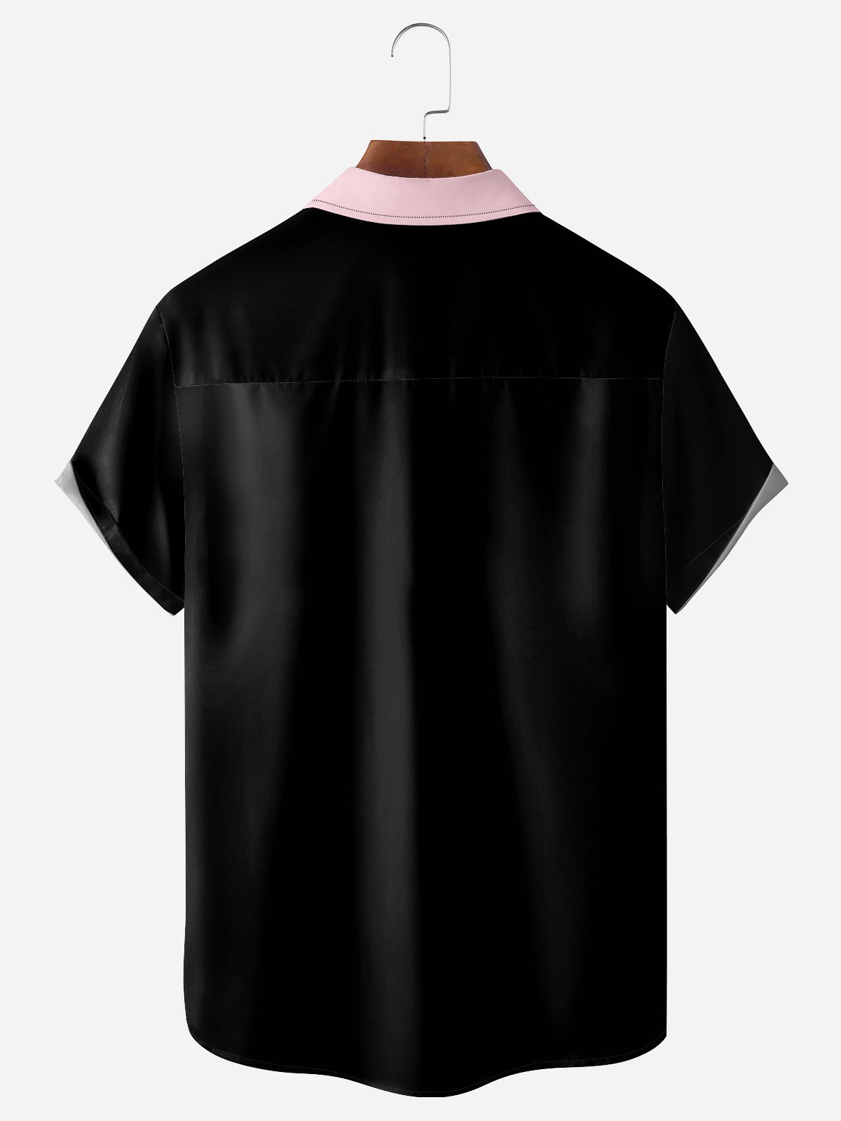 Hardaddy Geometric Lines Chest Pocket Short Sleeve Bowling Shirt