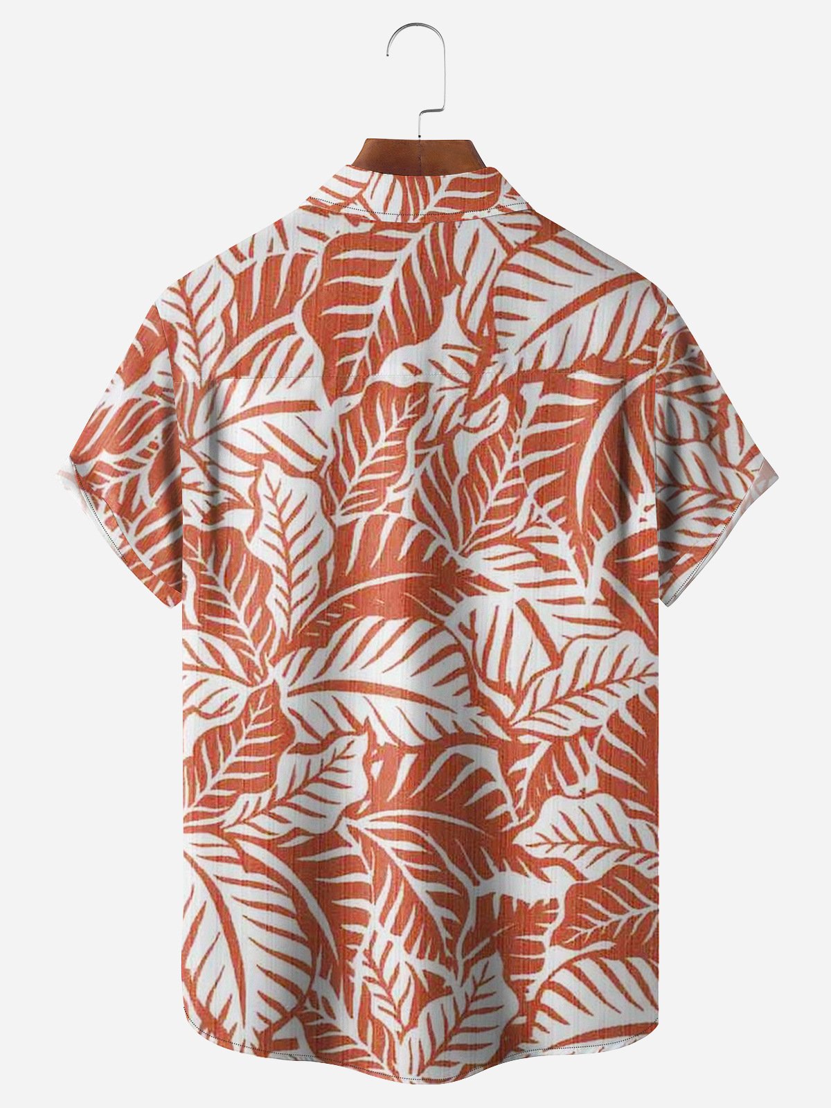 Two-tone Tropical Plants Chest Pocket Short Sleeve Hawaiian Shirt