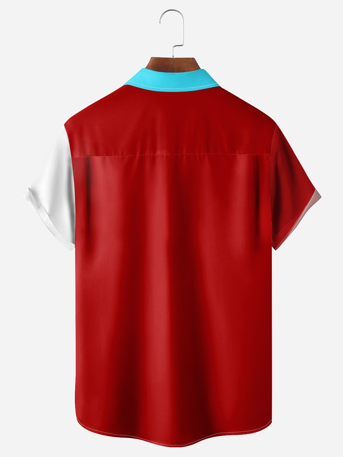 Striped Chest Pocket Short Sleeve Bowling Shirt