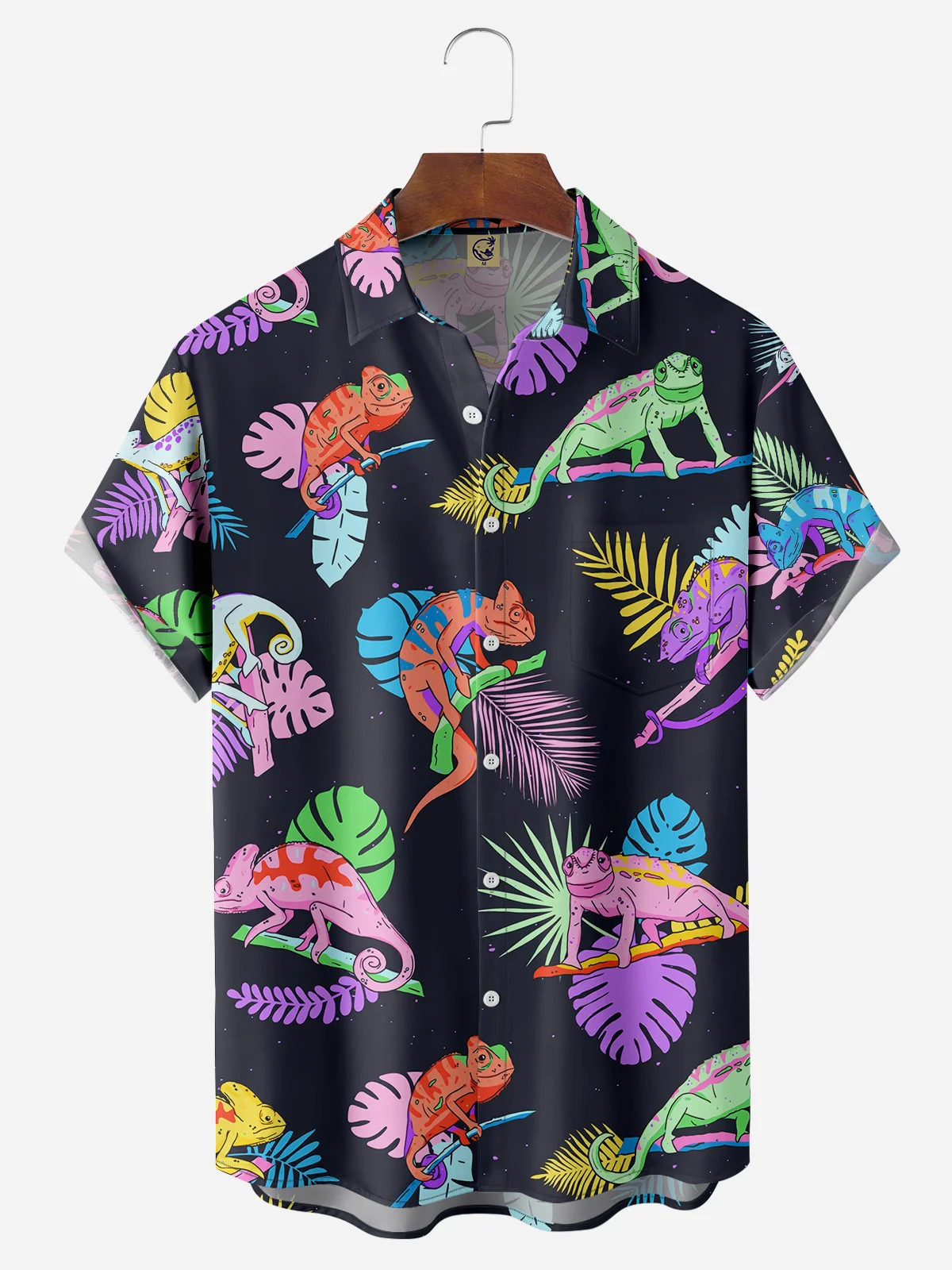 Chameleon Chest Pocket Short Sleeve Hawaiian Shirt