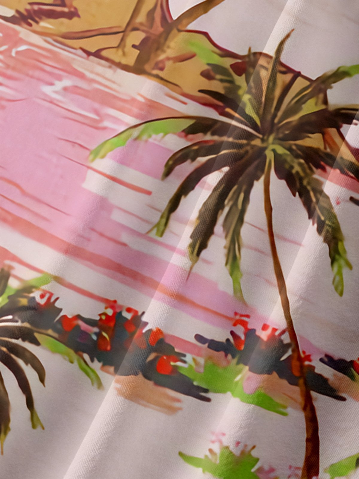 Coconut Tree Chest Pocket Short Sleeve Hawaiian Shirt